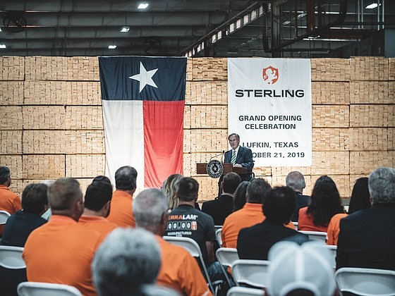 Governor Greg Abbott today delivered remarks at the grand opening of Sterling's TerraLam® Cross-Laminated Timber mat manufacturing facility in Lufkin. …