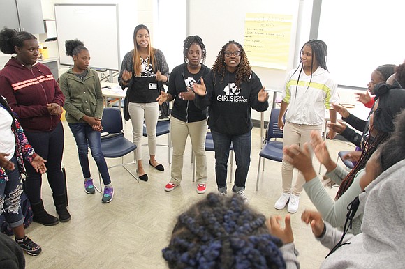 Fourteen eighth-grade girls came together at Richmond’s Martin Luther King Jr. Middle School in a room set up in the ...