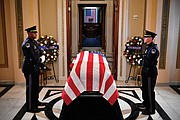 The body of Rep. Cummings lies in state Oct. 24 at the U.S. Capitol, where a ceremony was held by members of Congress the day before his formal funeral service.