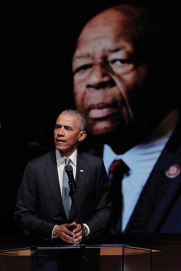 Former President Obama was among the many speakers at the funeral on Oct. 25 for Rep. Elijah E. Cummings at New Psalmist Baptist Church in Baltimore.