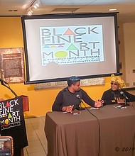 Angel Idowu, WTTW moderates the panel with Faheem Majeed, Dr. Yaounde' Olu and Ciera Mckissick, at the DuSable Museum of African American History, a Smithsonian affiliate.