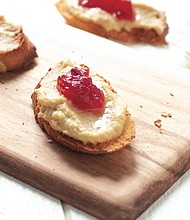Sweet and Savory Cranberry Hummus Bites