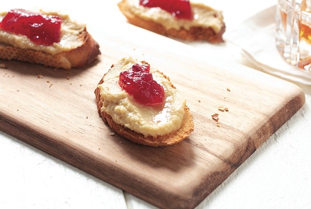 Sweet and Savory Cranberry Hummus Bites