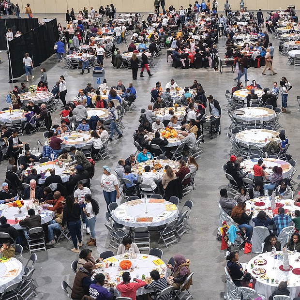 The Giving Heart’s annual free Community Thanksgiving Feast at the Greater Richmond Convention Center in Downtown