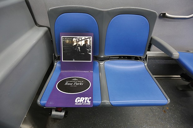 GRTC also reserved the first seat on every bus in honor of Mrs. Parks refusing to give up her seat on a Montgomery, Ala., bus to a white man. The action of Mrs. Parks, who died in 2005 in Detroit, led to a boycott of Montgomery’s public bus system and a U.S. Supreme Court ruling outlawing racially segregated seating on local public transit just as it had earlier used the Virginia case of Irene Morgan to ban racial segregation of passengers on buses, trains and planes crossing state lines.