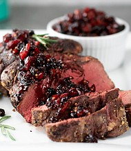 Holiday Roast with Red Pepper Cranberry Sauce