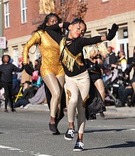 Members of the Dangerous Royalettes Dance Team strut their stuff in the 36th Annual Christmas Parade last Saturday. Thousands of spectators lined the 2-mile route along Broad Street between the Science Museum of Virginia and 7th Street in Downtown to watch an array of floats, marching bands, character balloons bring the holiday spirit.