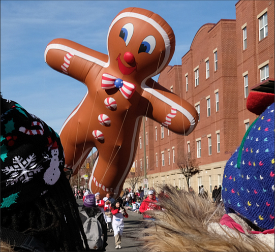 The Gingerbread Man balloon was a favorite, bringing smiles and waves from people in the crowd.