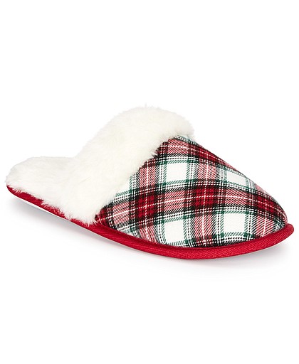Charter Club Women's Stewart Plaid Scuff Slippers, Created For Macy's