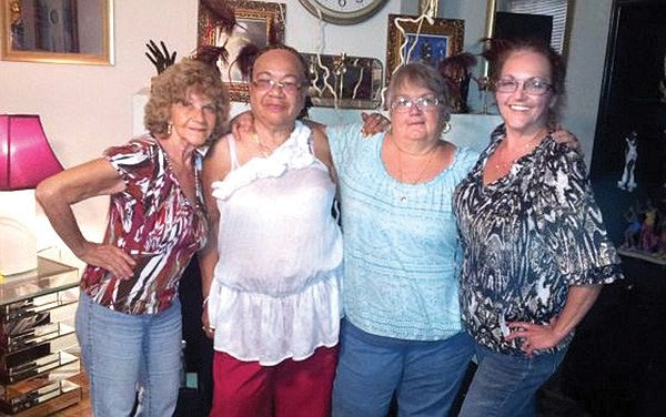 (Left to Right) Sybil Panko, Verda Byrd, Kathryn Gutierrez Rouillard and Debbie Romero. Verda met her living sisters in June of 2014.