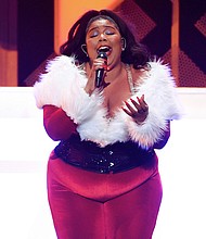 Lizzo performs at Z100’s iHeart Radio Jingle Ball Dec. 13 at Madison Square Garden in New York.