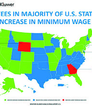 A total of 26 states and the District of Columbia will raise the minimum wage in 2020. Credit: Wolters Kluwer Legal & Regulatory U.S.
