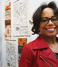 Gayle Jessup White, a Jefferson descendant and Monticello’s community engagement officer, meets with the media before Tuesday’s news conference at the Black History Museum and Cultural Center of Virginia in Jackson Ward.