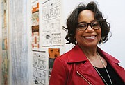 Gayle Jessup White, a Jefferson descendant and Monticello’s community engagement officer, meets with the media before Tuesday’s news conference at the Black History Museum and Cultural Center of Virginia in Jackson Ward.