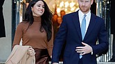 Britain’s Prince Harry and Meghan Markle, the Duchess of Sussex, leave the Canada House in London on Jan. 7 after their recent stay in Canada.