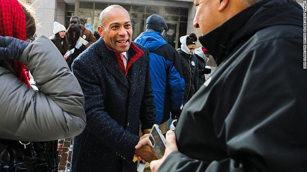 Former Massachusetts governor and current U.S. presidential candidate Deval Patrick