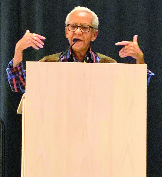 Poet Nikki Giovanni (pictured) was the featured speaker at the 37th Annual Dr. George E. Kent Lecture at the University of Chicago. Photo Credit: Tia Carol Jones