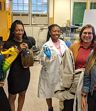 Pictured from left to right: Alyssa Stubbs, Ja'Kaila Jefferson, Shalaila Duke, Dr. Sarah Krejci, and Danithiza
﻿Rojas-Torres