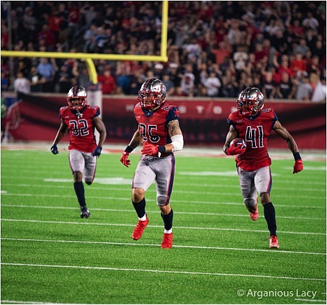 CB Jeremiah Johnson had a key interception to help the Roughnecks on Sunday.