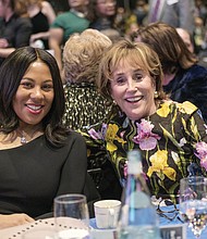 Sheila Bynum-Coleman of Chesterfield County joins Valerie Biden Owens, sister of former Vice President Joe Biden, at the Blue Commonwealth Gala where Ms. Owens stumped for her brother.