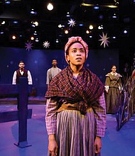 Marjie Southerland, front, plays Harriet Tubman in “Harriet Tubman and the Underground Railroad.”