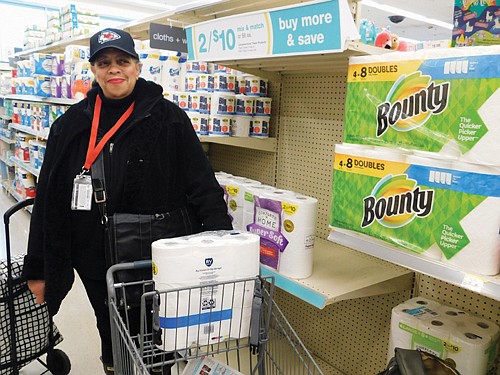 Portland area grocery stores saw toilet paper and other supplies sell out and leave shelves virtually empty. Portland area grocery stores saw toilet paper and other supplies sell out and leave shelves virtually empty.
