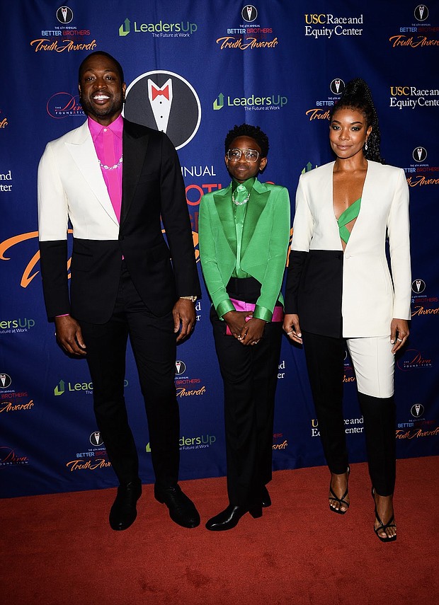 Los Angeles, CA - 3.7.20;  (L TO R) Dwayne Wade, Zaya Wade and Gabrielle Union at The Sixth Annual Truth Awards.

Photo Credit: Andreas Branch / The Truth Awards