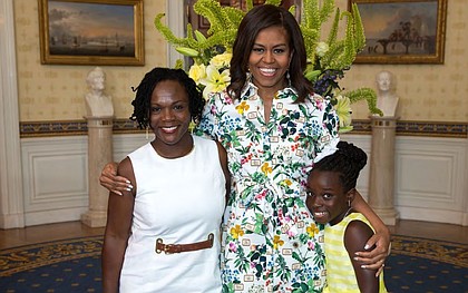 Mikaila Ulmer and her mom with former First Lady Michelle Obama
