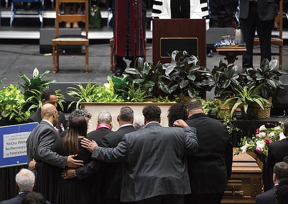 Three African-American astronauts joined hundreds of other mourners Saturday, March 7, at a funeral service for trailblazing mathematician and NASA ...