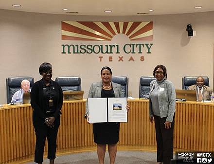 Proclaimed March as “Women’s History Month” in the City of Missouri City.