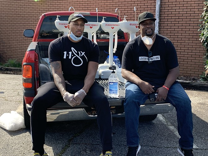 pictured left to right:  Lecrae a multi-Grammy Award-winning platinum selling artist, New York Times best-selling author, entrepreneur, speaker, thought leader, philanthropist and Co-Owner/President of Reach Records and Terence Lester, Executive Director and Founder of Love Beyond Walls.