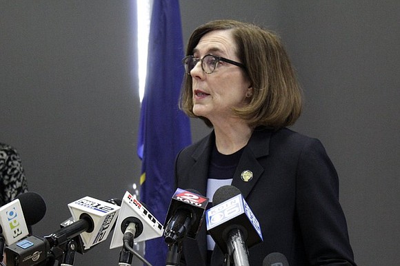 Gov. Kate Brown ordered Oregonians to stay home Monday and banned all non-essential gatherings and travel to try to slow ... Gov. Kate Brown ordered Oregonians to stay home Monday and banned all non-essential gatherings and travel to try to slow ...