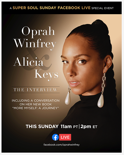Intimate One-on-One Conversation with Oprah and 15-Time Grammy Winning Artist Alicia Keys About Her New Book More Myself: A Journey, …