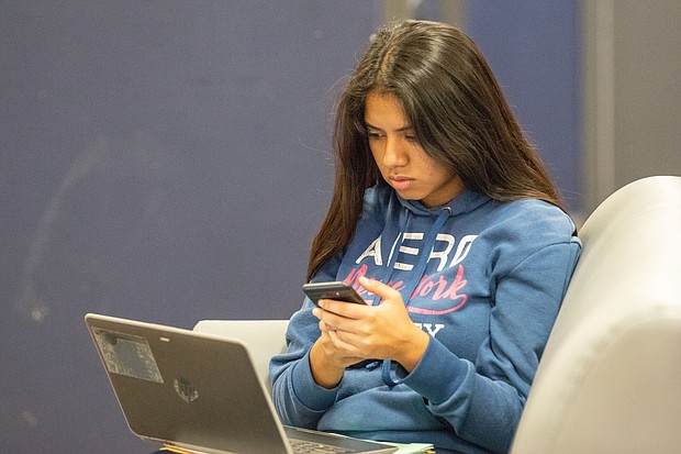 Boys & Girls Clubs of Greater Houston has launched ON DEMAND Club Experience,
a virtual platform providing innovative, at-home learning for Club members during the Houston-
area stay-at-home order. Pictured here is Abigail Ruiz of the Houston Texans Teen Club. Photo by
Henrich Perez.