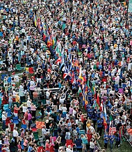 Before:
A crowded Brown’s Island in 2015 during the opening ceremony of the UCI Road World Championships cycling competition held in Richmond in September 2015.