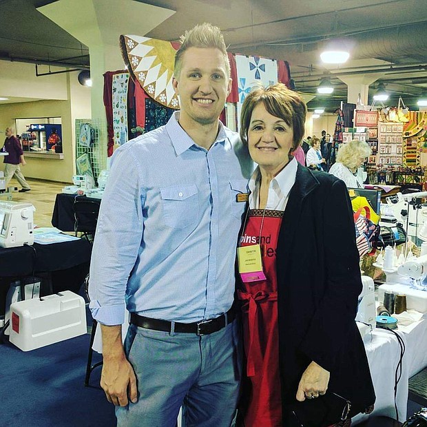 Connor Brostek and mom Jan Brostek, owners Sew It Online