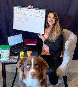 Reinventing her office space during COVID-19 is an exercise in creativity for Harris County Department of Education occupational therapist Ashley …