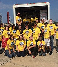 A weeks’ worth of groceries donated by Harden will be distributed to five thousand selected families over the next eight weeks.