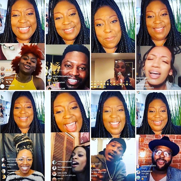 (left to right) Shanoy Thompson (Spoken Word), David E. Johnson (Singer), Olivia Mae (Comedienne), Brittany Anderson (Singer), Shamika Chantae (Singer), DeAna Fai (Singer), Mir Mizack (Rapper), and Lamarr Lyons (Singer)