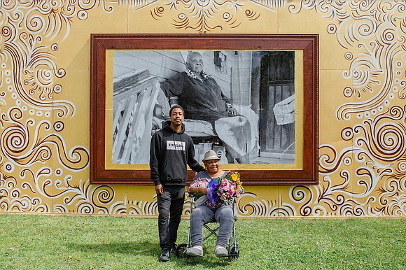 A mural commissioned by Arts District Houston honoring longtime First Ward resident Cleola Williams is on display at Brock Park …