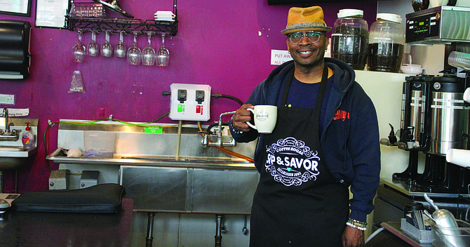 Trez Pugh III, owner of Sip & Savor, a coffee shop with three, South Side locations, received a $50,000 loan from the Chicago Small Business Resiliency Fund. Photo credit: Wendell Hutson