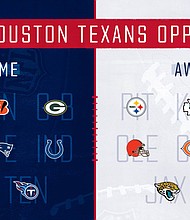 Houston Texans 2020 Regular Season  Schedule