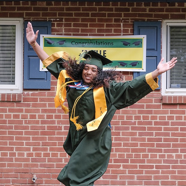 JANELLE SAMPLE, Huguenot High School, 4.58 GPA. Attending Claflin University in Orangeburg, S.C., in the fall, where she wants to major in business administration. Daughter of Tonya Sample and Alfredo Sample. She credits her parents with getting her this far. How is her life different during the pandemic? “I’m learning new skills that will help me start my own business in the future,” she said. As for the silver lining, “I’m spending more time with my family. I am also focusing more on my future.”