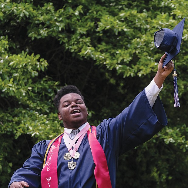 LAMAR TRUEHEART, George Wythe High Scho, 4.35 GPA. Attending Christopher Newport University in Newport News in the fall, where he wants to major in computer engineering. Son of Tonya Trueheart and Larry Trueheart Sr. He credits his parents for helping him on this “remarkable journey.” He says COVID-19 “has been a difficult time for all of us. Due to staying indoors, I have been gaming as one of my pastimes and took a new interest in baking,” he said. What does he see as the silver lining? “This allows us to appreciate the little things that we would normally take for granted.”