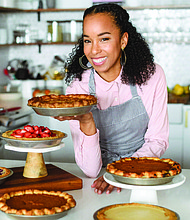 Maya-Camille Broussard founded Justice of the Pies in 2014. Since COVID-19 resulted in a decrease in business, Broussard has pivoted to offering subscription-based cooking classes. Photo courtesy of Maya-Camille Broussard