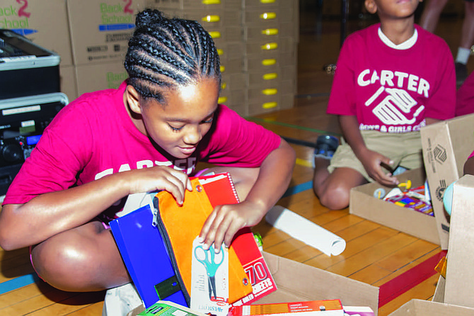 Back to School Illinois has a Build-a-kit initiative in which it provides the opportunity for organizations to purchase school supplies in bulk and put the kits together as a team building exercise. Photo courtesy of Back to School Illinois