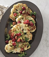 Cauliflower Steaks with Grapes