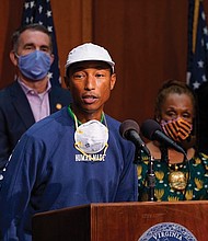 Virginia Beach native Pharrell Willams notes that black lives "are finally being acknowledged" in part by the Juneteenth state holiday announced Tuesday.