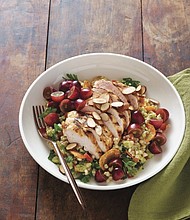 Moroccan Grape and Grilled Chicken Bowls with Grape Vinaigrette