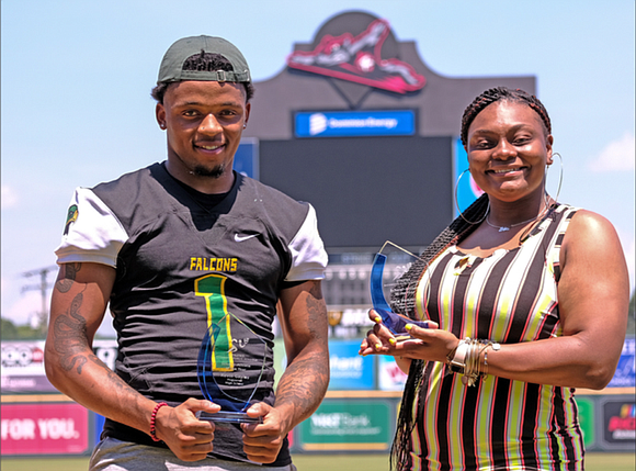 Jayla Henderson, captain of the Thomas Jefferson High School girls’ basketball and volleyball teams, and Kevin Gayles, Huguenot High School’s ...